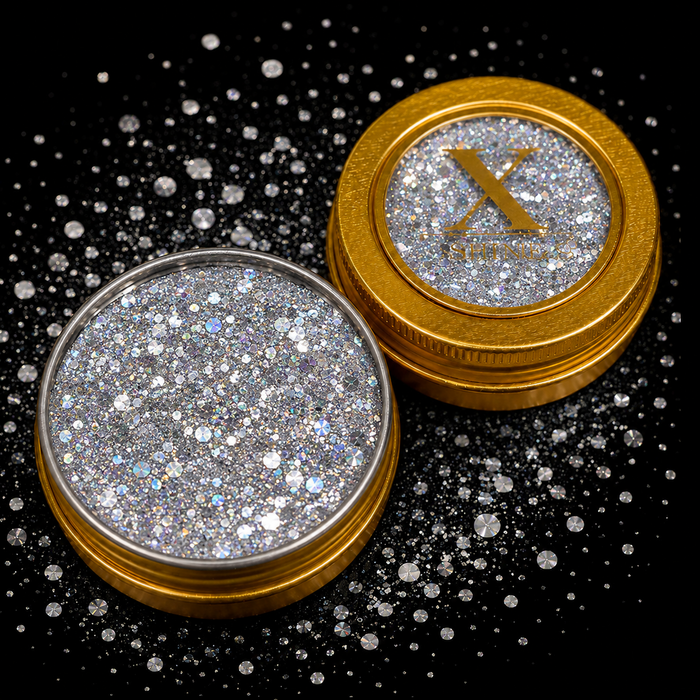 XS01 Zilver festival gezicht en body glittergel25 ml