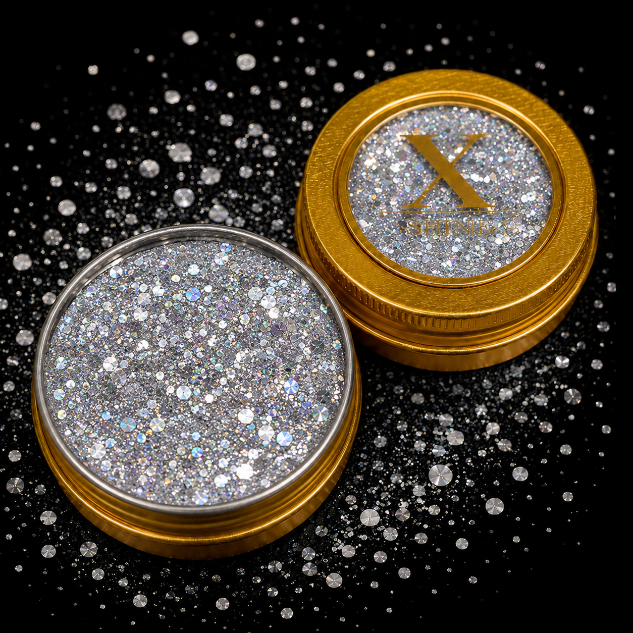 XS01 Zilver festival gezicht en body glitters 25 ml