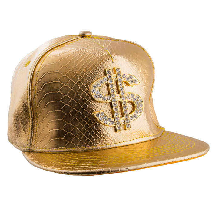 Baseballpet goud met $ teken