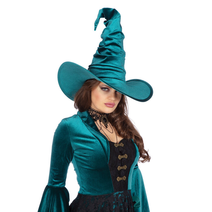 Heksenhoed velvet groen
