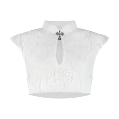 Dirndl blouse met kant wijdvallende mouwen en metalen sluiting
