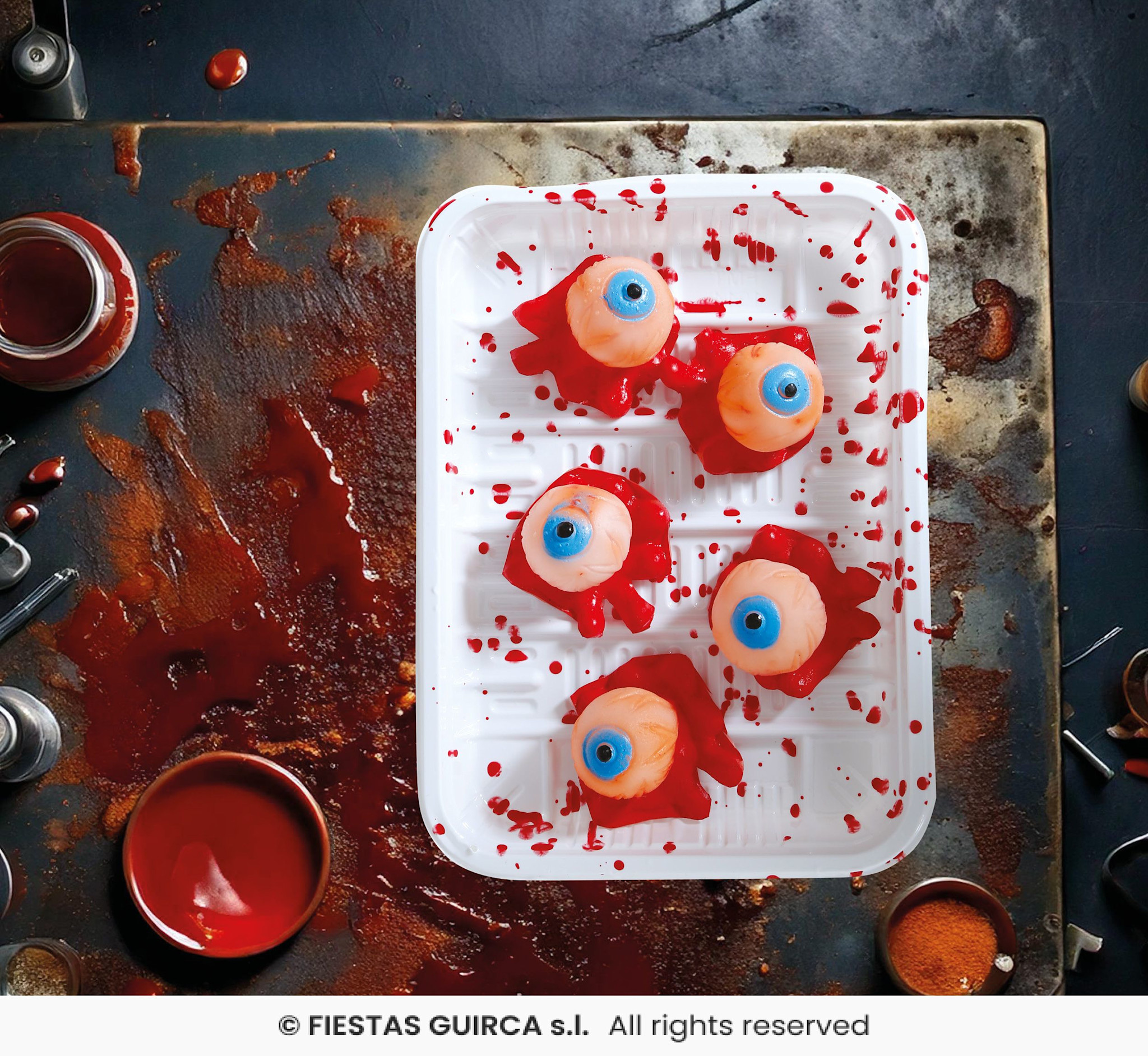 Halloween bebloede ogen per 5 stuks