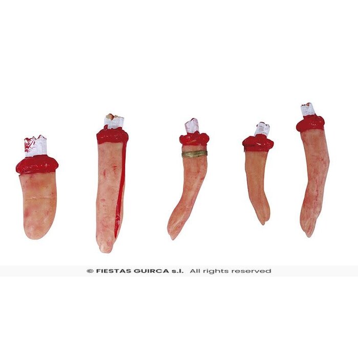 Halloween bebloede vingers per 5 stuks