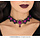 Choker  paars zwarte geborduurd