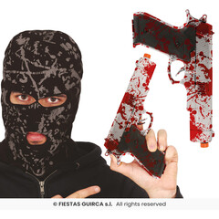 Pistool met bloed 24 cm