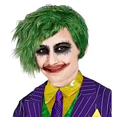Pruik clown joker groen kind