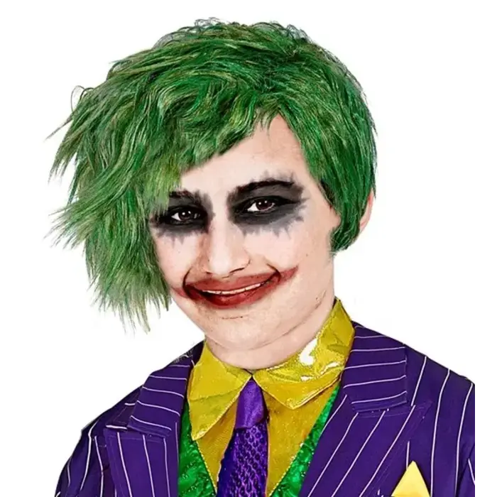 Pruik clown joker groen kind