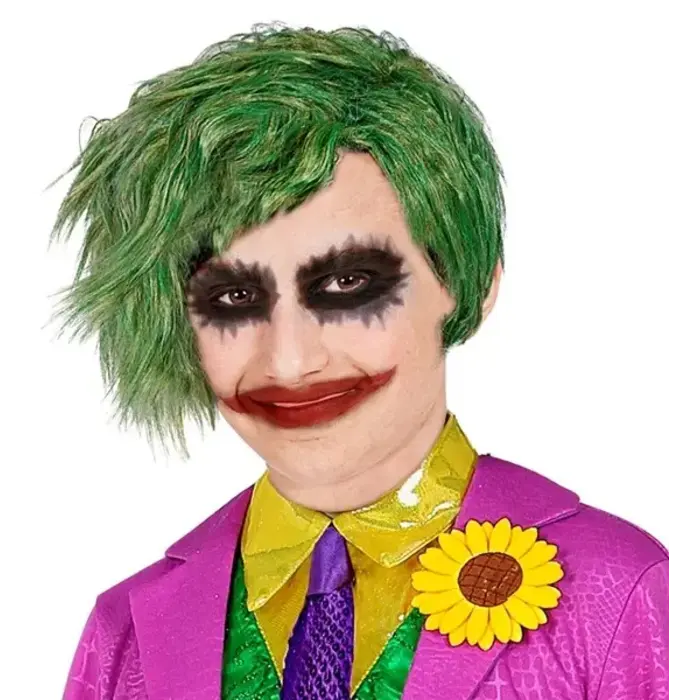 Pruik clown joker groen kind