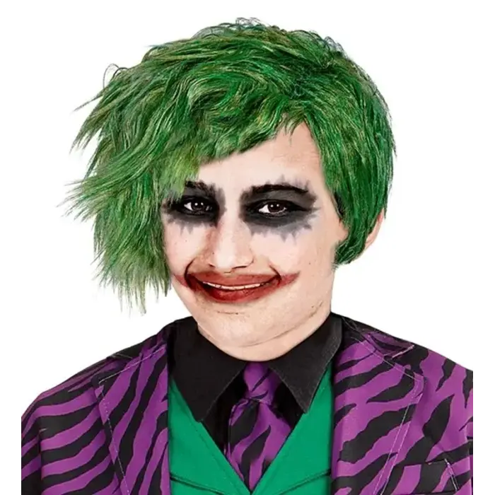 Pruik clown joker groen kind