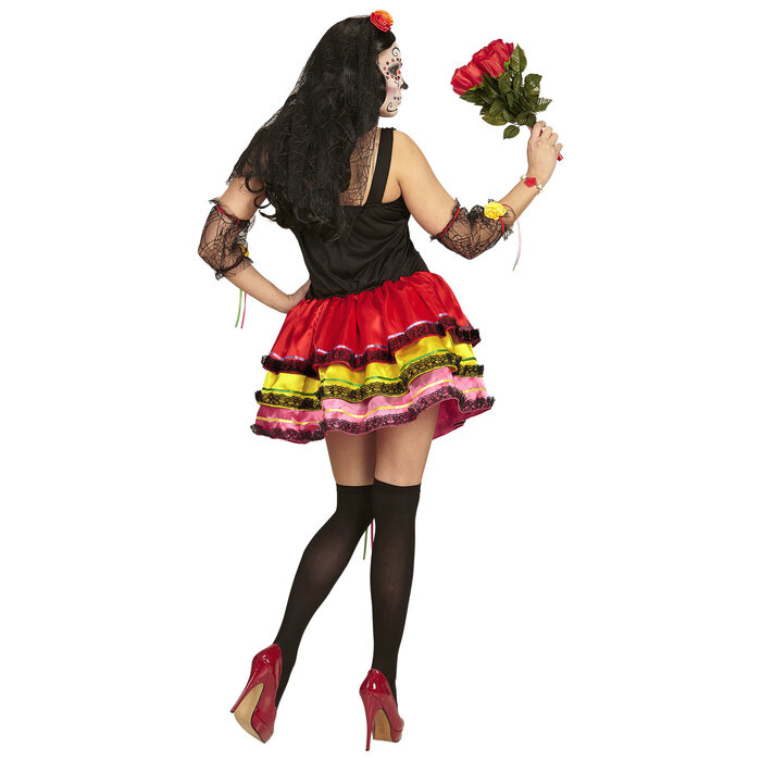 Feestshop.be Mujer dia de los Muertos Halloween kleedje dames