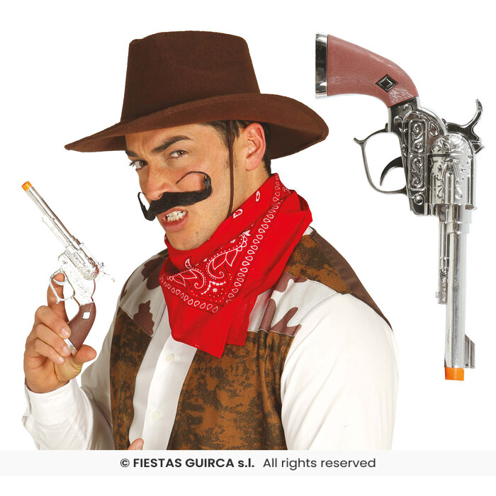 Cowboy pistool Revolver plastiek 25 cm