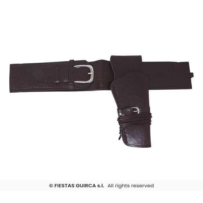 Western cowboy riem set bruin (holster en riem 110 cm)