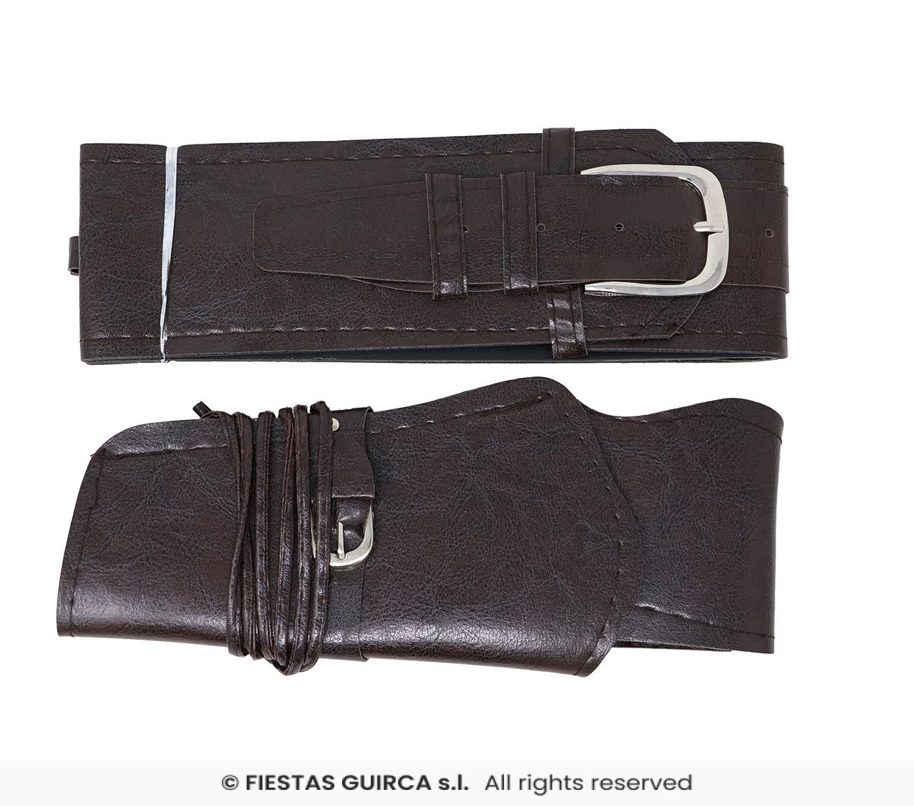 Western cowboy riem set bruin (holster en riem 110 cm)