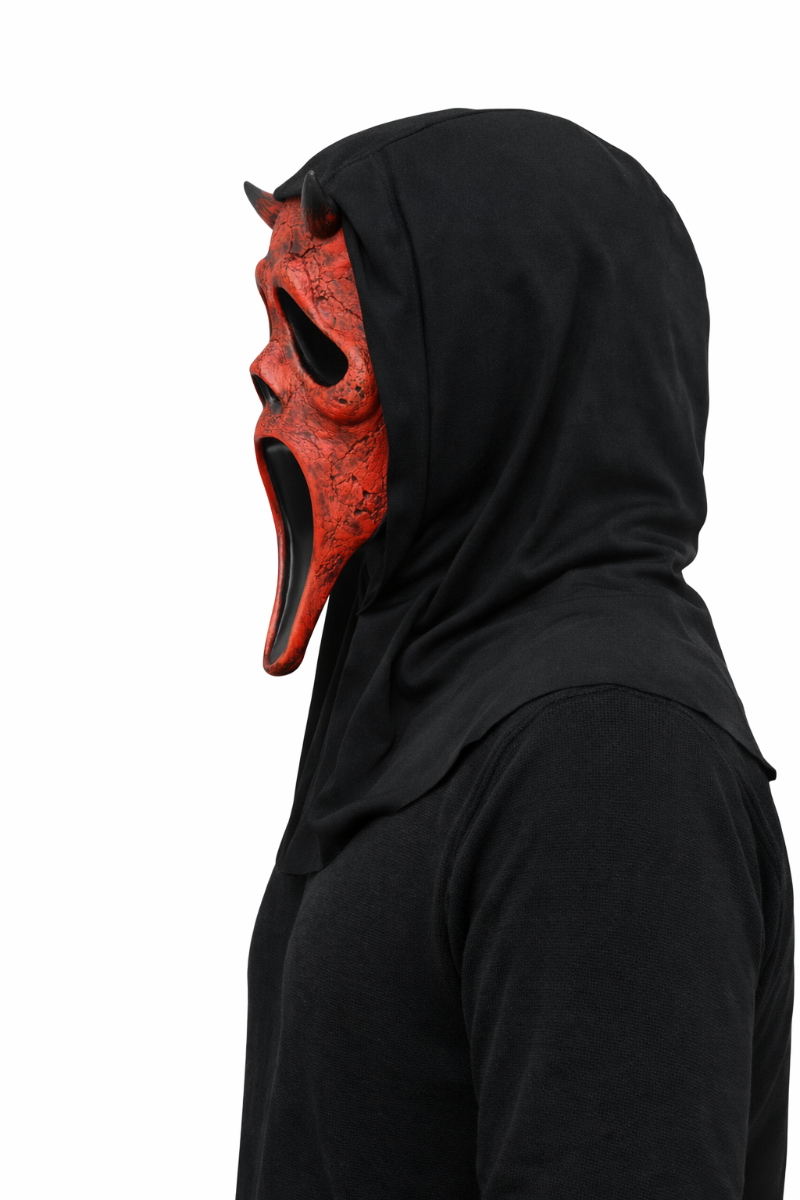 Ghost Face Aged Duivel Masker met Capuchon Officiele Licentie