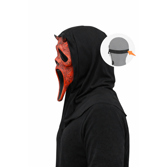 Ghost Face Aged Duivel Masker met Capuchon Officiele Licentie