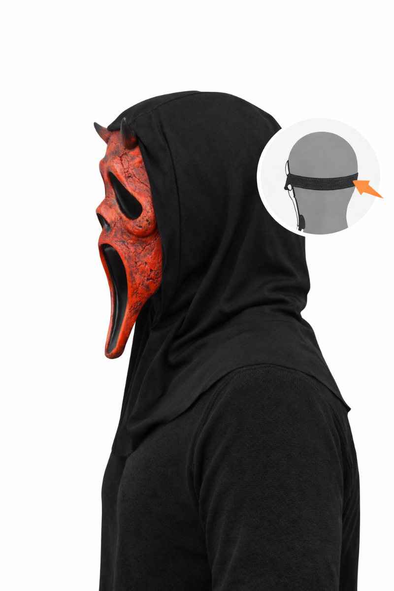 Ghost Face Aged Duivel Masker met Capuchon Officiele Licentie