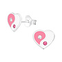 Zilveren kinderoorbellen: Yin Yang hartje