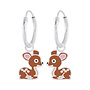 Zilveren kinderoorbellen: Schattig hertje - creool