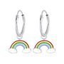 Zilveren kinderoorbellen: Regenboog - creool
