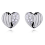 Zilveren kinderoorbellen: Hartje met zirkonia steentjes
