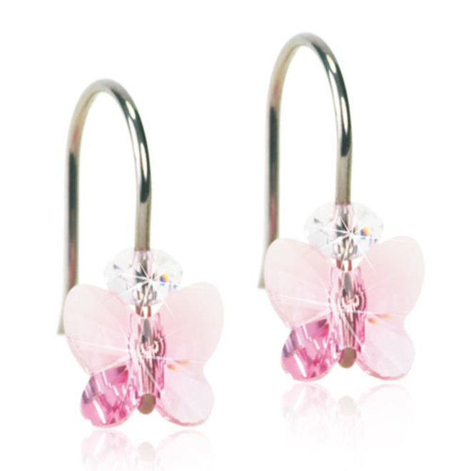 Hanger Blomdahl met roze kristallen vlinder