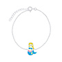 Zilveren kinderarmband: Zeemeermin blauw
