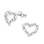 Zilveren kinderoorbellen: Hart met kristallen steentjes