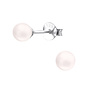 Zilveren kinderoorbellen: Elegante kleine parel light pink