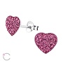Zilveren kinderoorbellen: Hart met kristallen steentjes