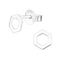 Zilveren oorbellen: stekers met hexagon