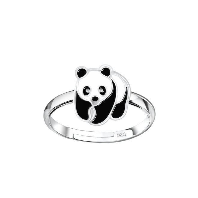 Zilveren ring: Pandabeer
