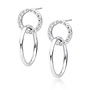 Zilveren oorbellen: Cirkels met zirkonia steentjes
