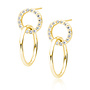 Gold plated oorbellen: Cirkels met zirkonia steentjes