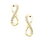 Gold plated 14K oorbellen: Infinity met zirkonia steentjes