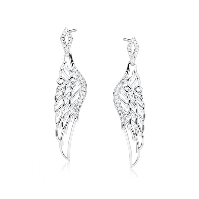 Zilveren oorbellen: Angel wings
