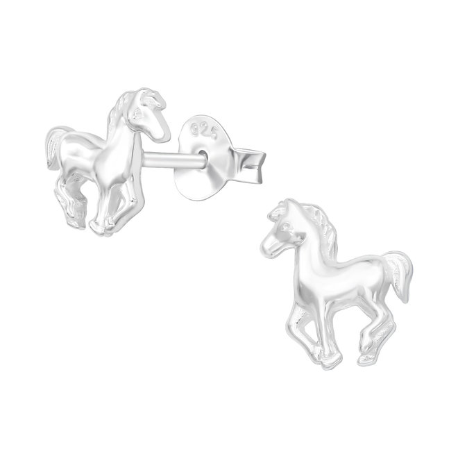 Zilveren kinderoorbellen: Zilveren paardje