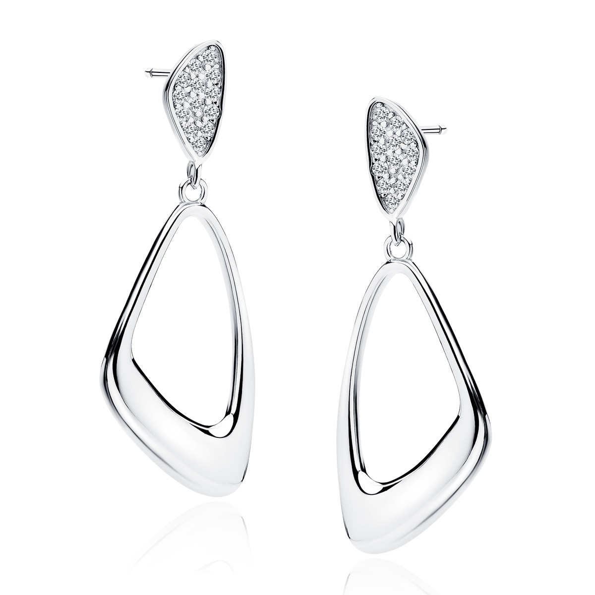 ziekte knal vacuüm Zilveren oorstekers: Elegante hangers met zirkonia steentjes - Juwelen 4  Kids