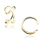 Zilveren ear-cuff: Ear-cuff met criss cross gold plated 14 K