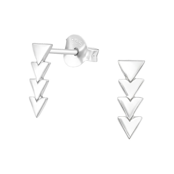 Zilveren oorbellen: stekers met triangles