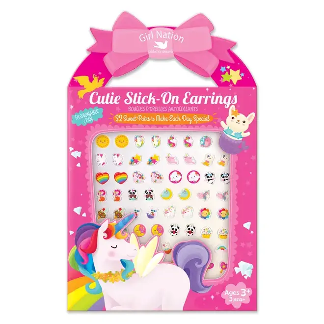 Stick on oorbellen: Thema eenhoorn - believe in magic