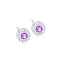 Oorsteker Blomdahl knopje brilliance halo crystal/shiny violet 6 mm