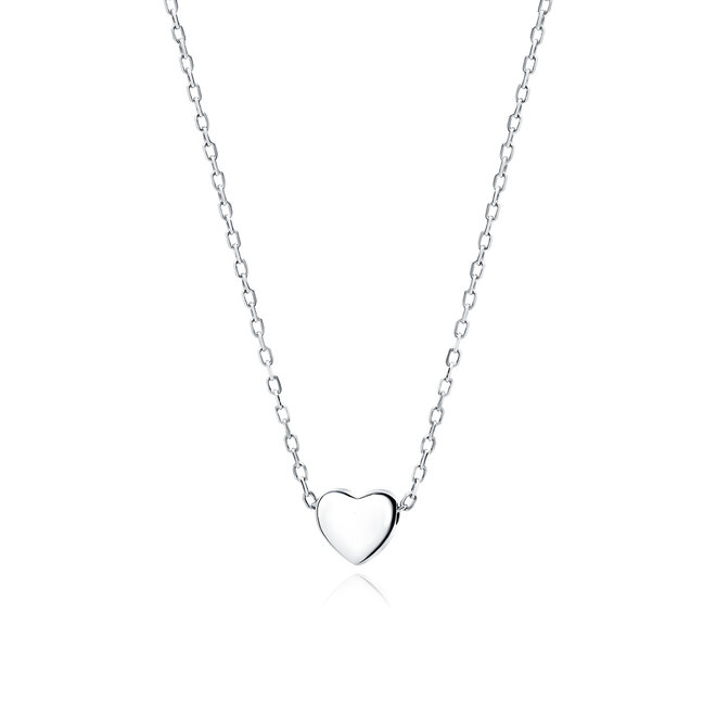 Zilveren choker halsketting: Hanger hartje
