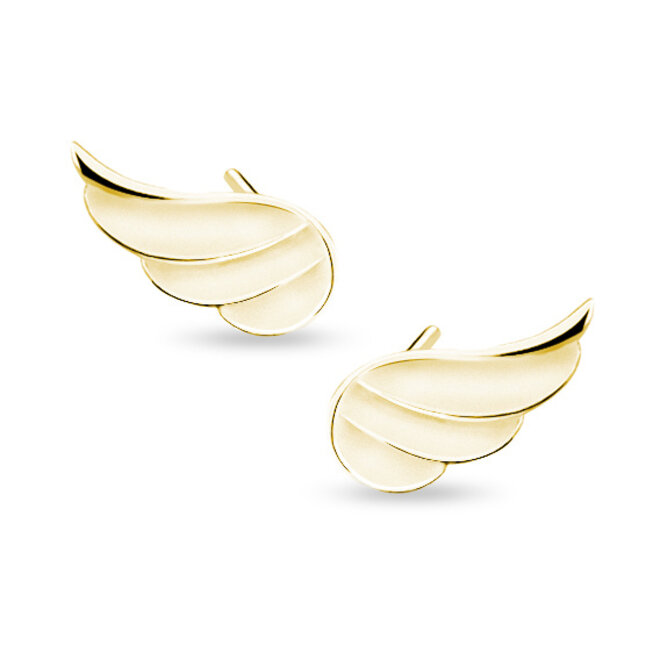 Zilveren oorbellen gold plated 24K: Angel wing