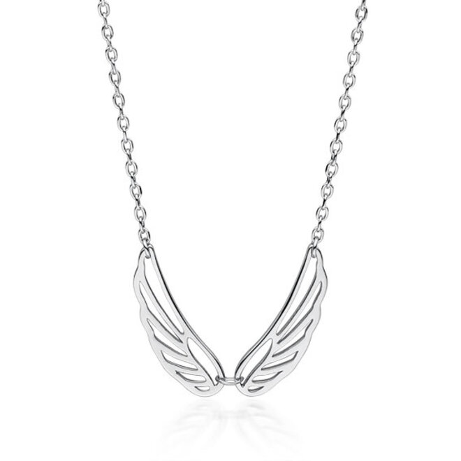 Zilveren halsketting: Engelen vleugels