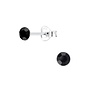 Zilveren oorbellen: Stud black 4 mm