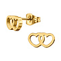 Chirurgisch roestvrij staal oorbellen: Hartjes goldplated