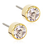 Oorsteker Blomdahl titanium gold plated 6 mm Crystal
