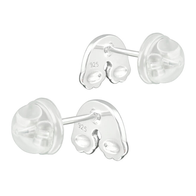 Zilveren kinderoorbellen: Stekers regenboog met veiligheids sluiting