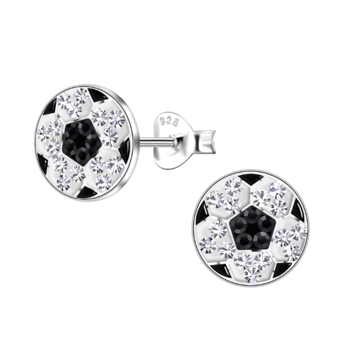Zilveren voetbal oorstekers in 925 sterling zilver – voor sportieve kids