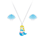 Zilveren Zeemeermin Ketting en Schelp Oorstekers Set – 925 Sterling Zilver